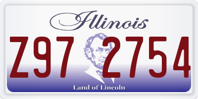 IL license plate Z972754