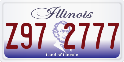 IL license plate Z972777