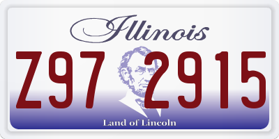 IL license plate Z972915