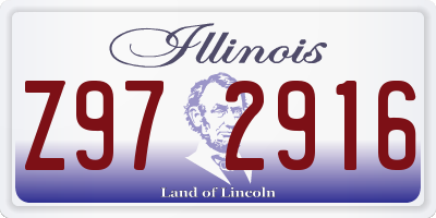 IL license plate Z972916