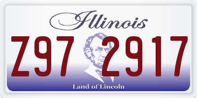 IL license plate Z972917