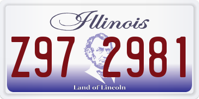 IL license plate Z972981