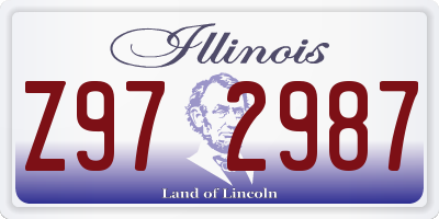 IL license plate Z972987
