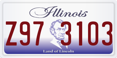 IL license plate Z973103