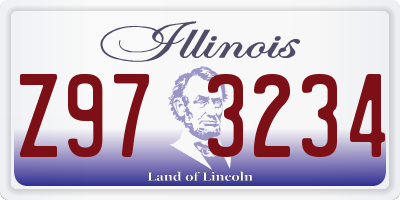 IL license plate Z973234