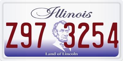 IL license plate Z973254