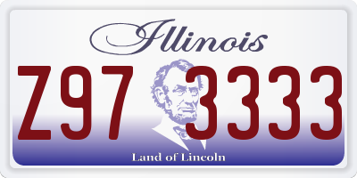 IL license plate Z973333