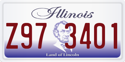 IL license plate Z973401