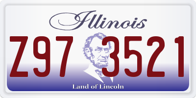 IL license plate Z973521