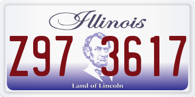 IL license plate Z973617