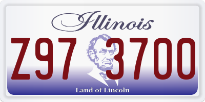 IL license plate Z973700