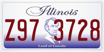 IL license plate Z973728