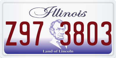 IL license plate Z973803