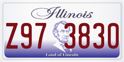 IL license plate Z973830