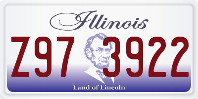 IL license plate Z973922