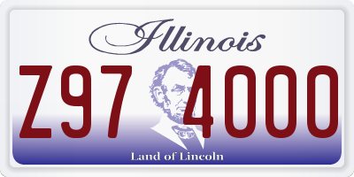 IL license plate Z974000