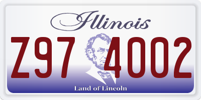 IL license plate Z974002
