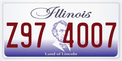 IL license plate Z974007