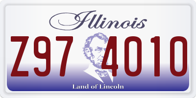 IL license plate Z974010