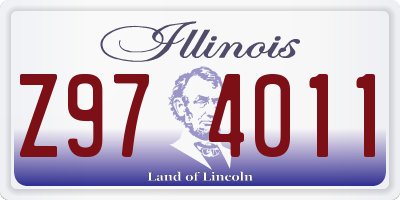 IL license plate Z974011