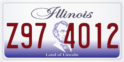 IL license plate Z974012