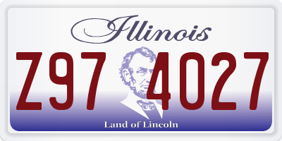 IL license plate Z974027