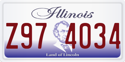 IL license plate Z974034