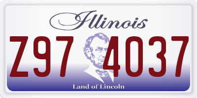 IL license plate Z974037