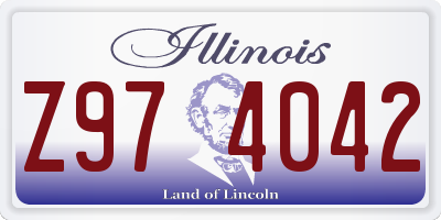 IL license plate Z974042