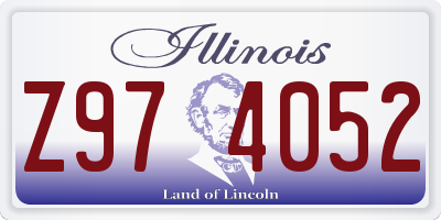 IL license plate Z974052