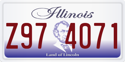 IL license plate Z974071
