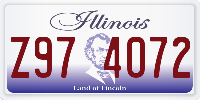 IL license plate Z974072