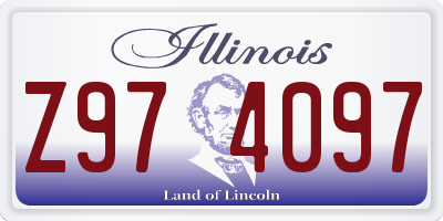 IL license plate Z974097