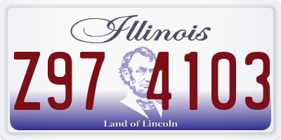 IL license plate Z974103