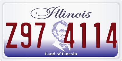 IL license plate Z974114