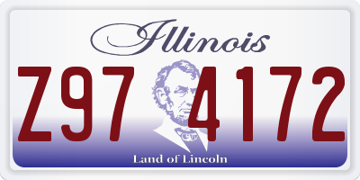 IL license plate Z974172