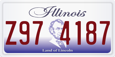 IL license plate Z974187
