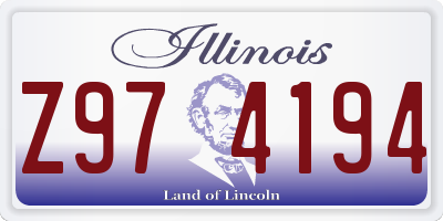 IL license plate Z974194