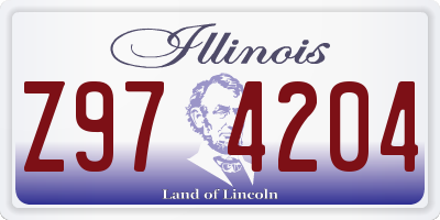 IL license plate Z974204