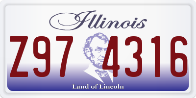 IL license plate Z974316
