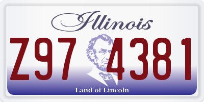 IL license plate Z974381