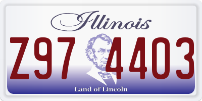 IL license plate Z974403