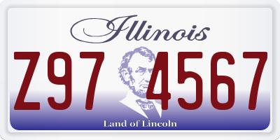 IL license plate Z974567