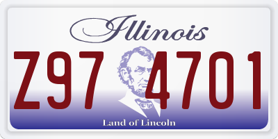 IL license plate Z974701