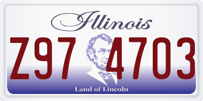 IL license plate Z974703