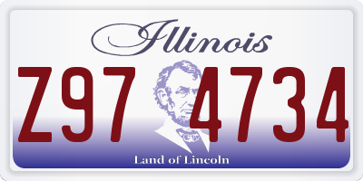 IL license plate Z974734