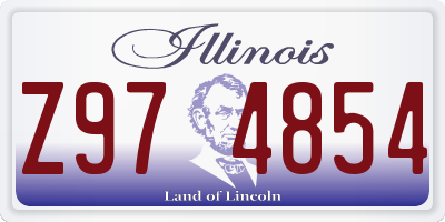 IL license plate Z974854