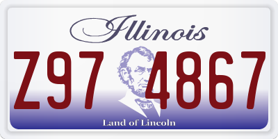 IL license plate Z974867