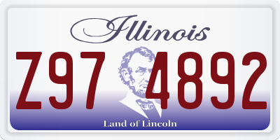 IL license plate Z974892