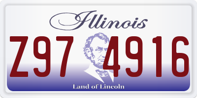 IL license plate Z974916